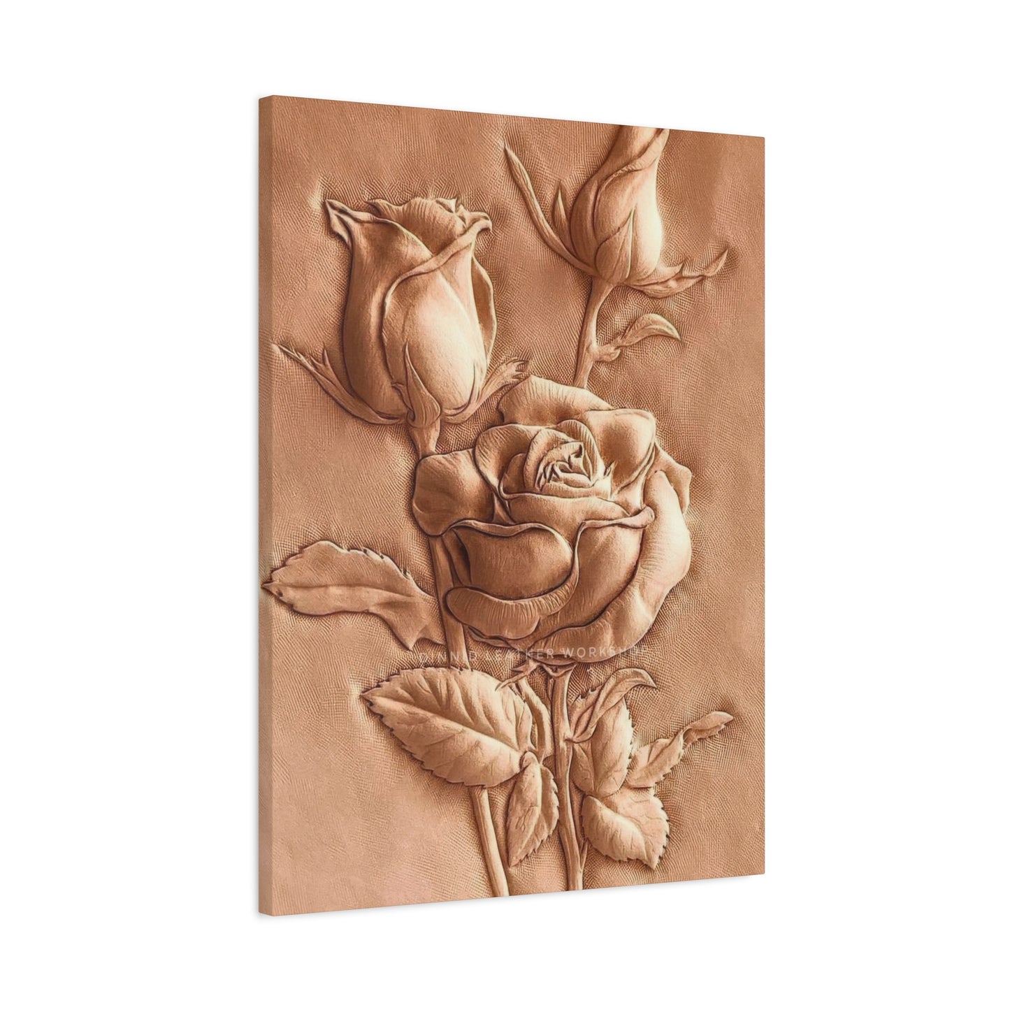 Rose Flower On Leather Wall Art & Canvas Prints