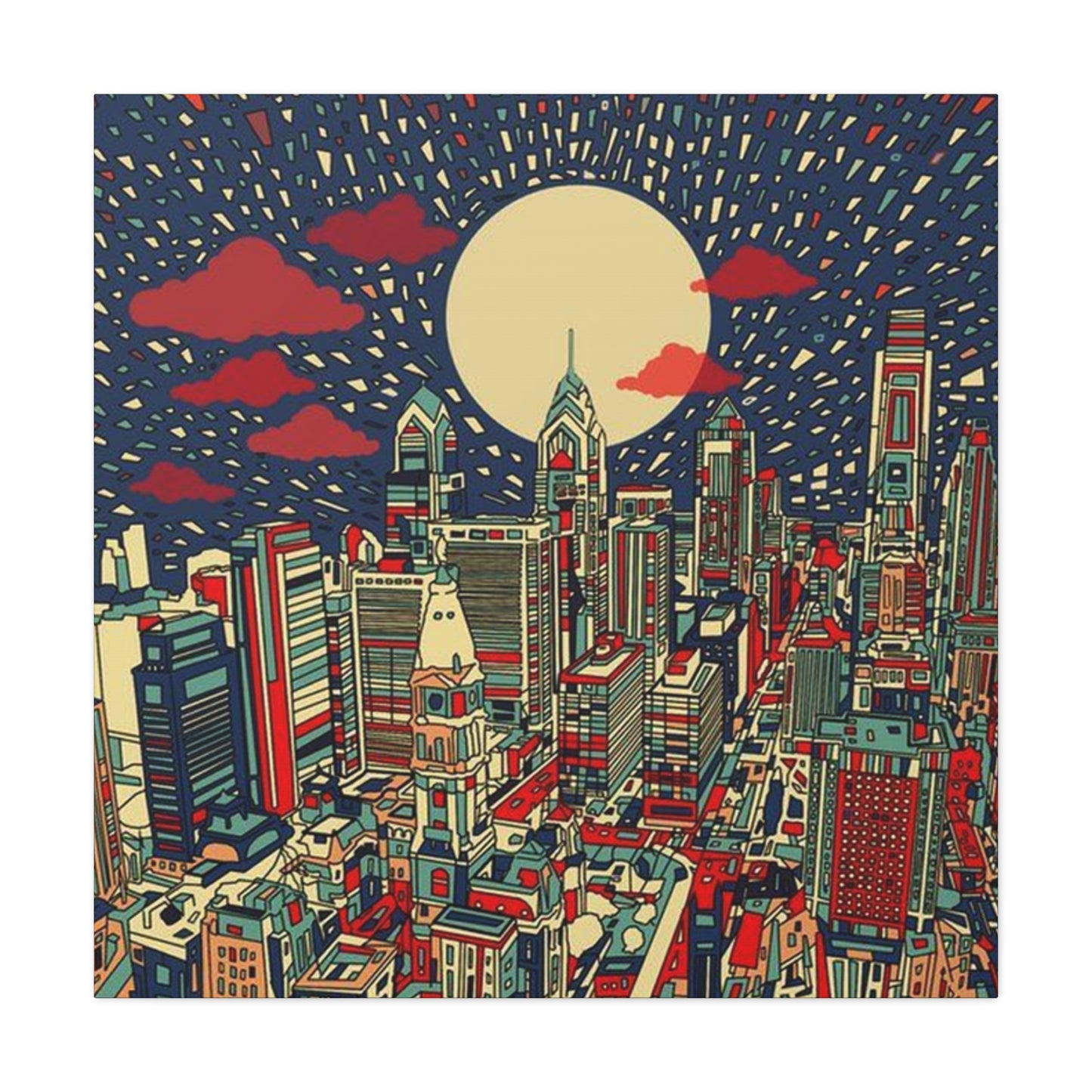 City Skyline Philadelphia Poster Wall Art & Canvas Prints