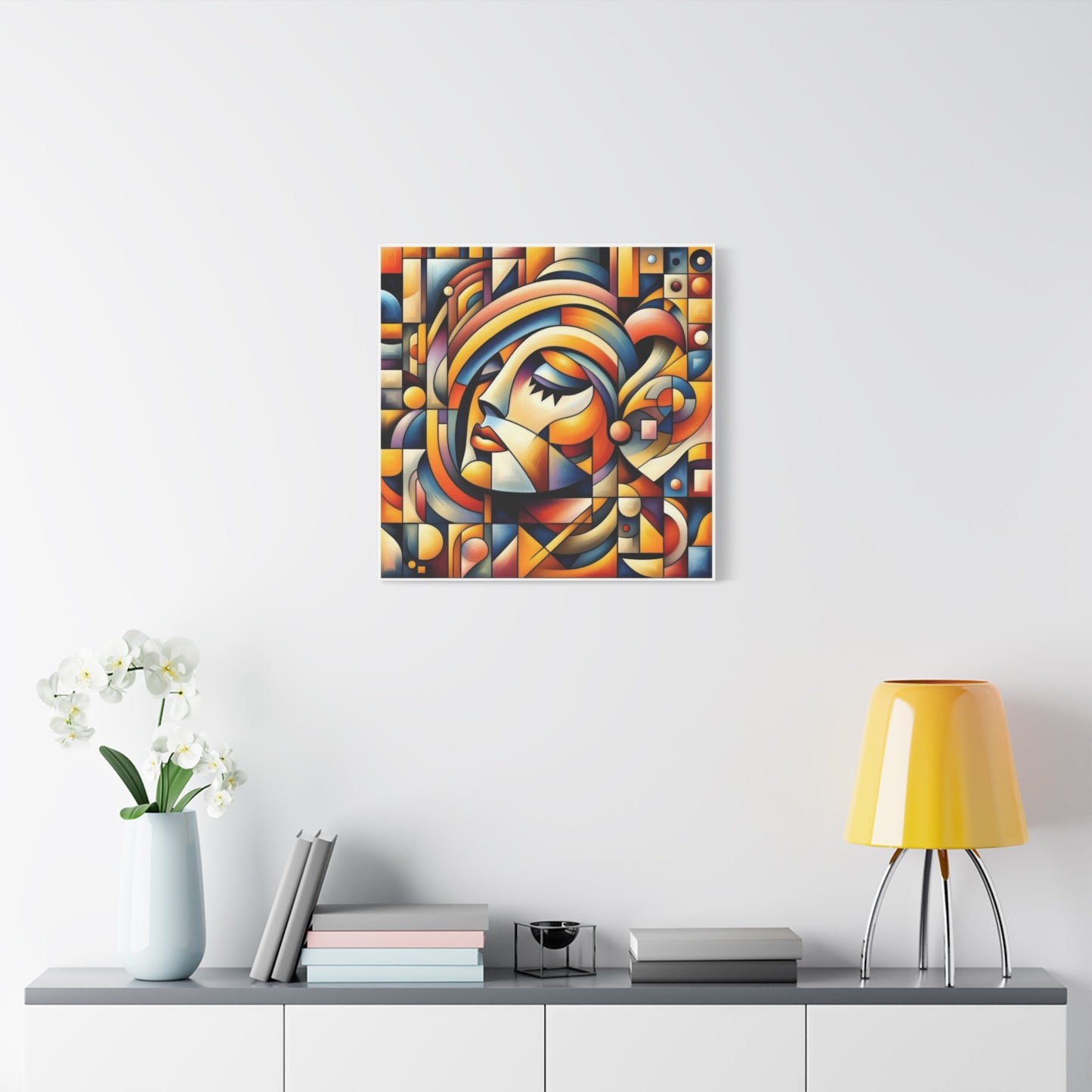 Lady Face Abstract Cubism Wall Art & Canvas Prints