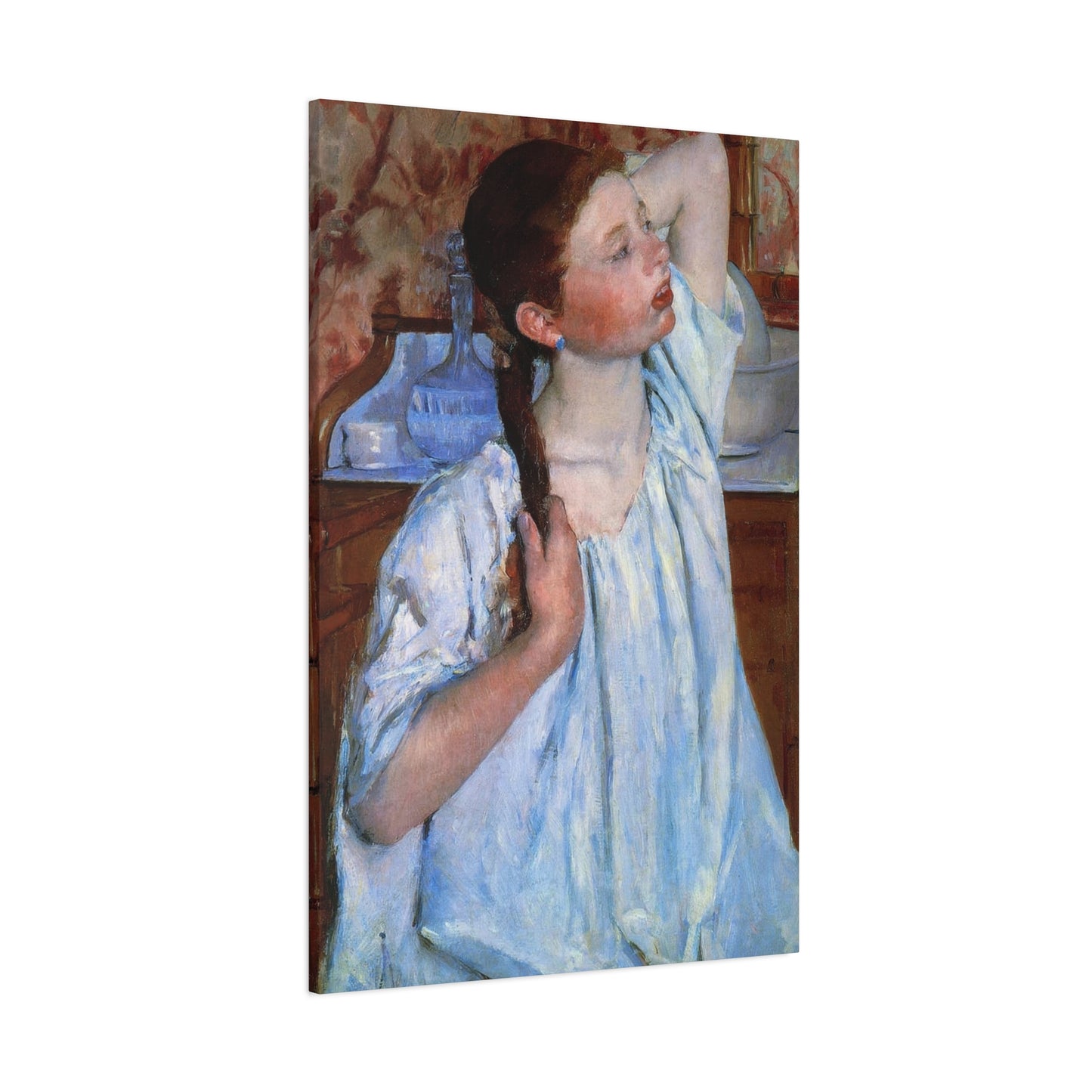 Girl Arraigning Her Hair Impression Wall Art & Canvas Prints
