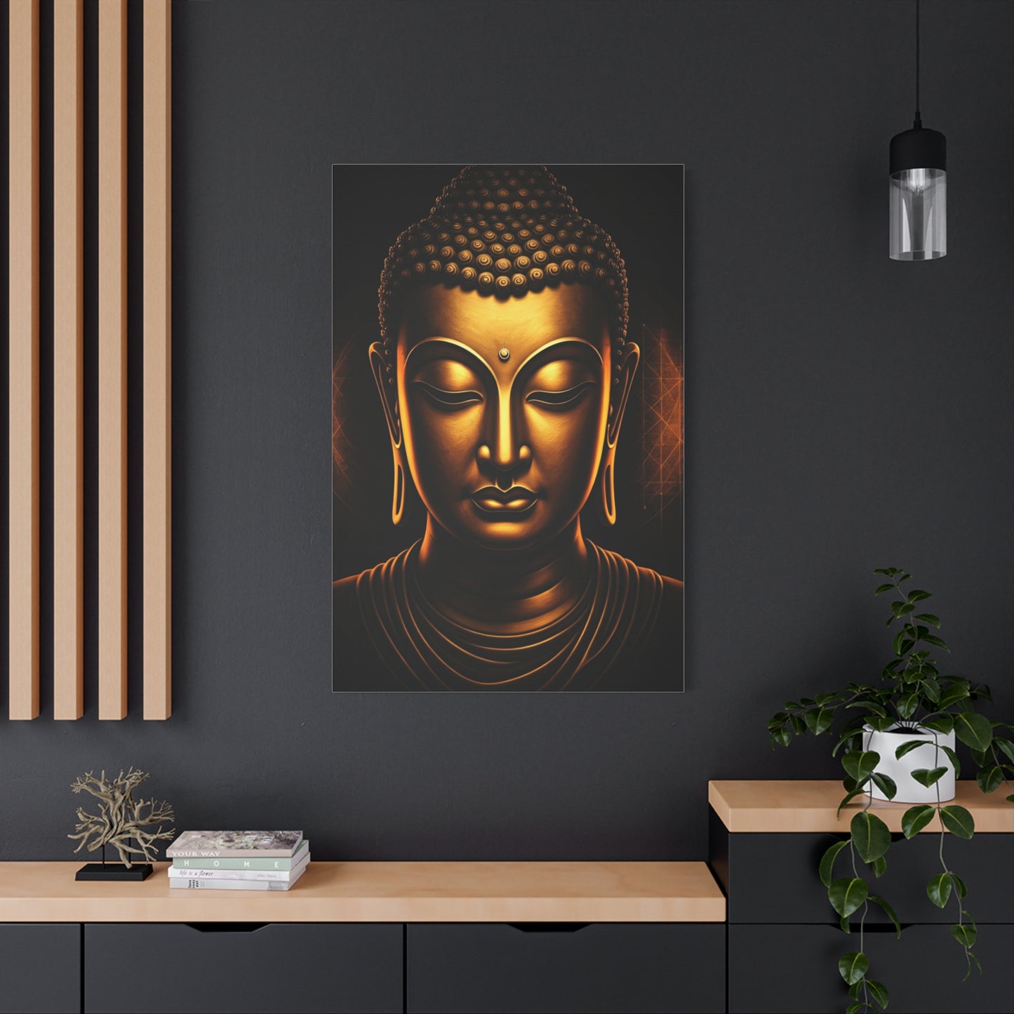 Golden Tranquility Buddha Portrait Wall Art & Canvas Prints