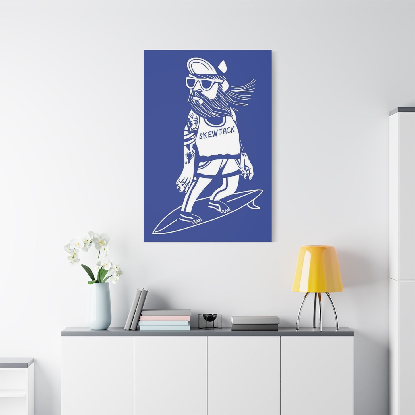 Cartoon Surfing Graffiti Poster Wall Art & Canvas Prints