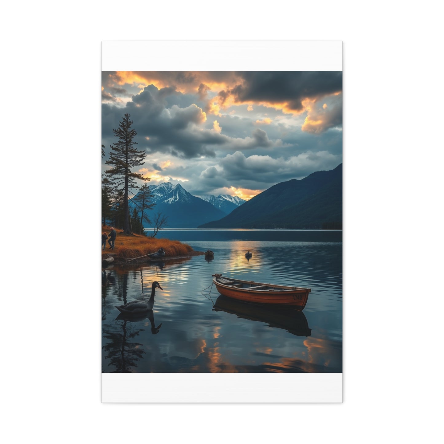 Premium Lake Canvas Print: Tranquil Waters Wall Decor