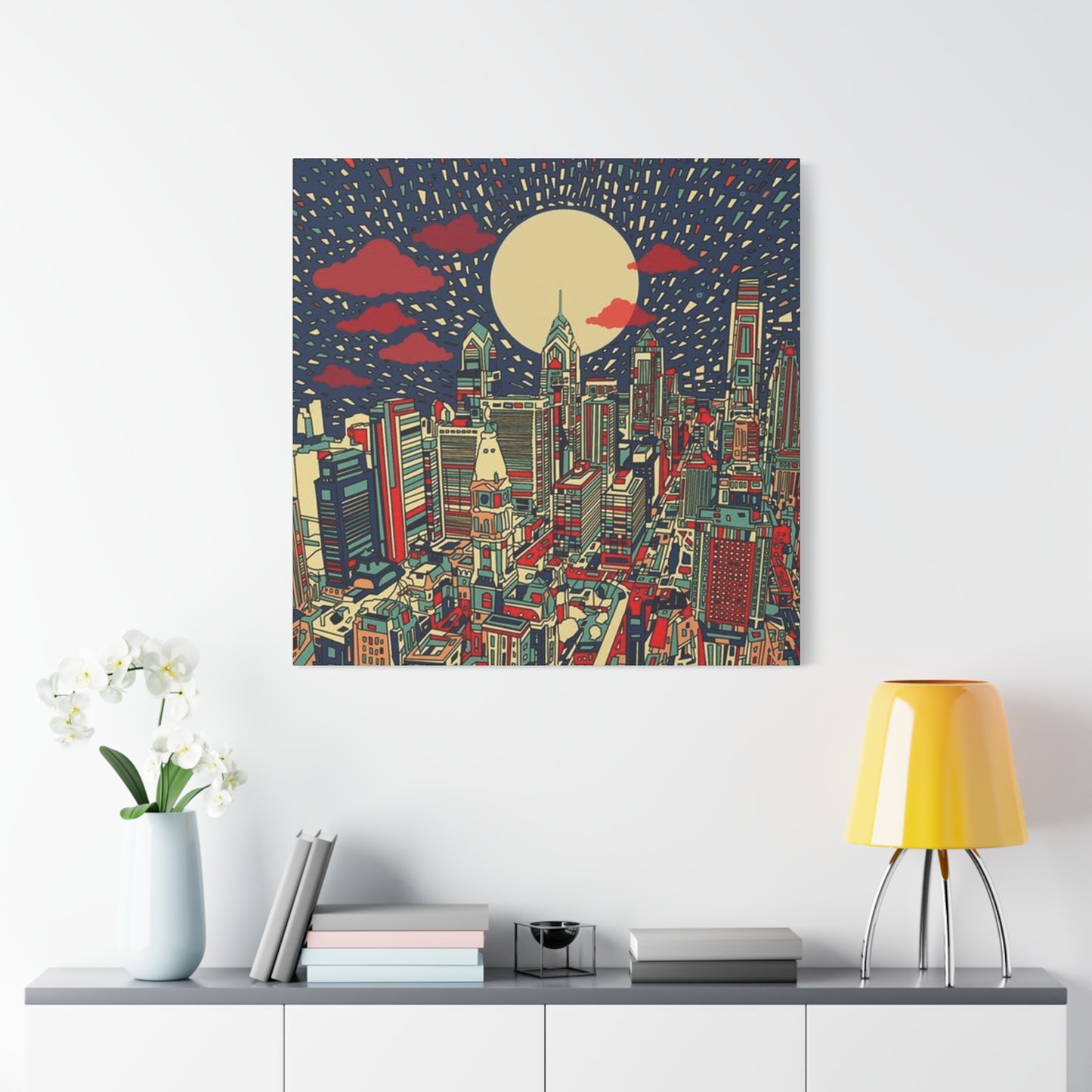 City Skyline Philadelphia Poster Wall Art & Canvas Prints
