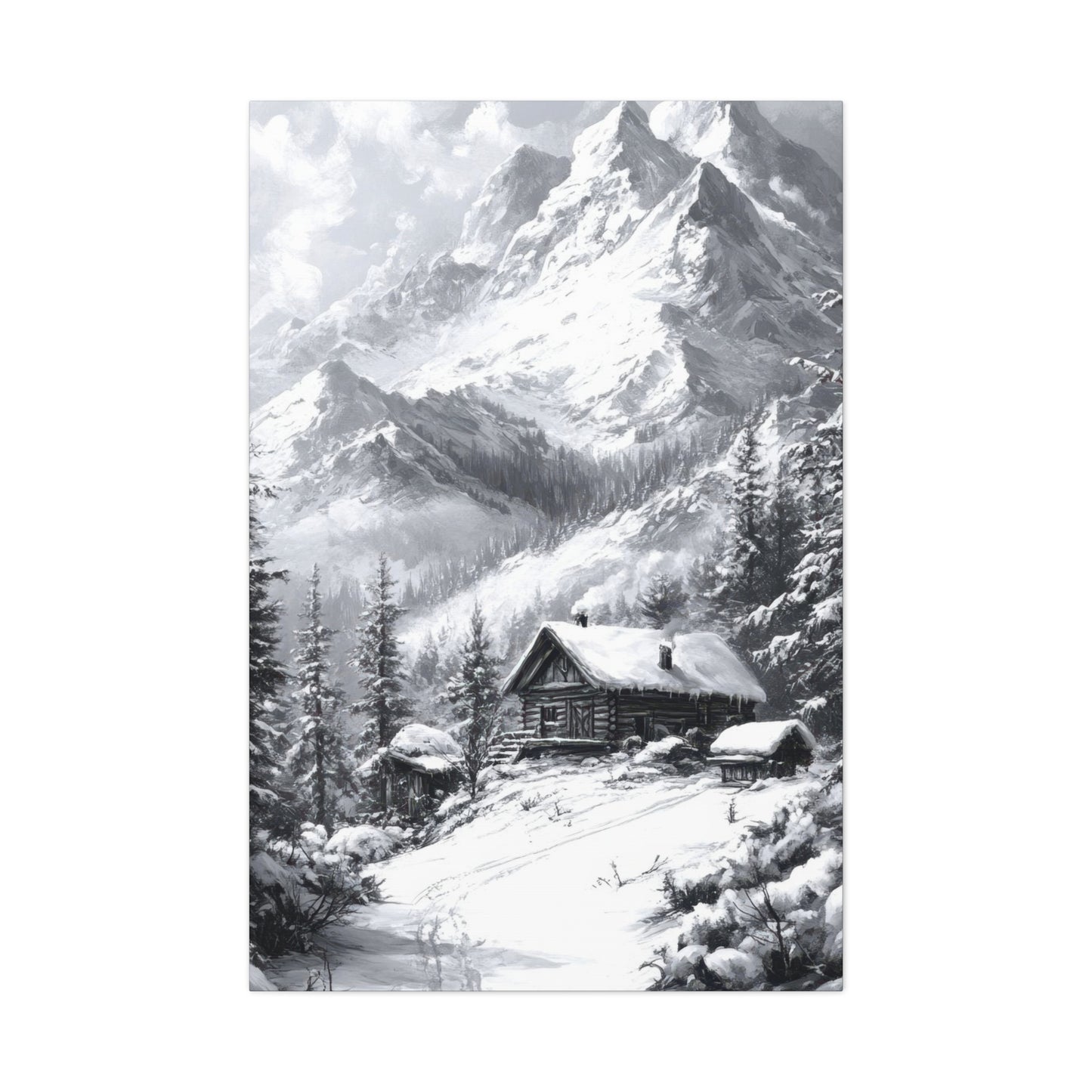 Snow Mountains Grey Wall Art & Canvas Prints