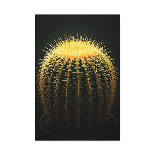 Golden Crown Cactus Portrait Wall Art & Canvas Prints