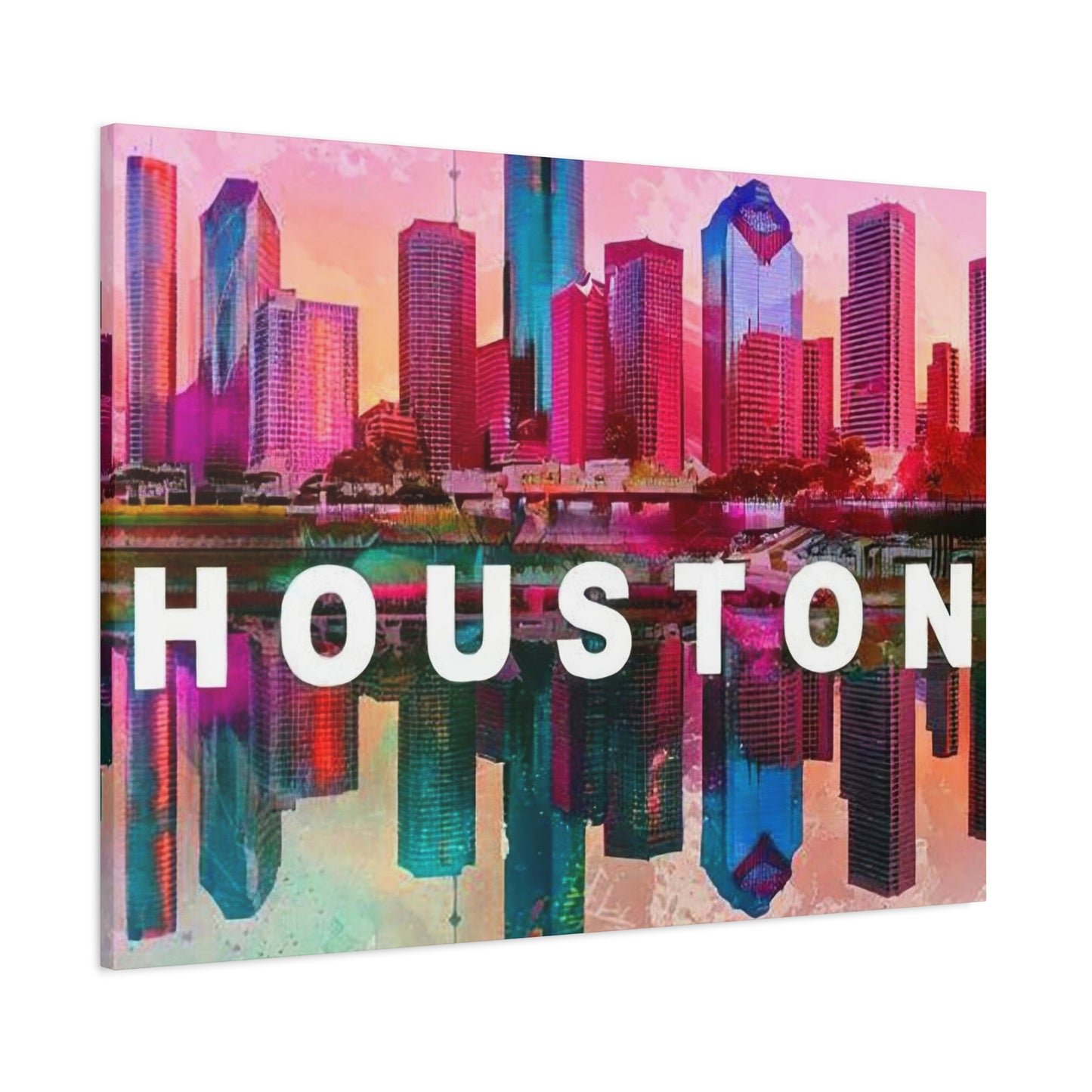 Houston Skyline Mirrored Wall Art & Canvas Prints