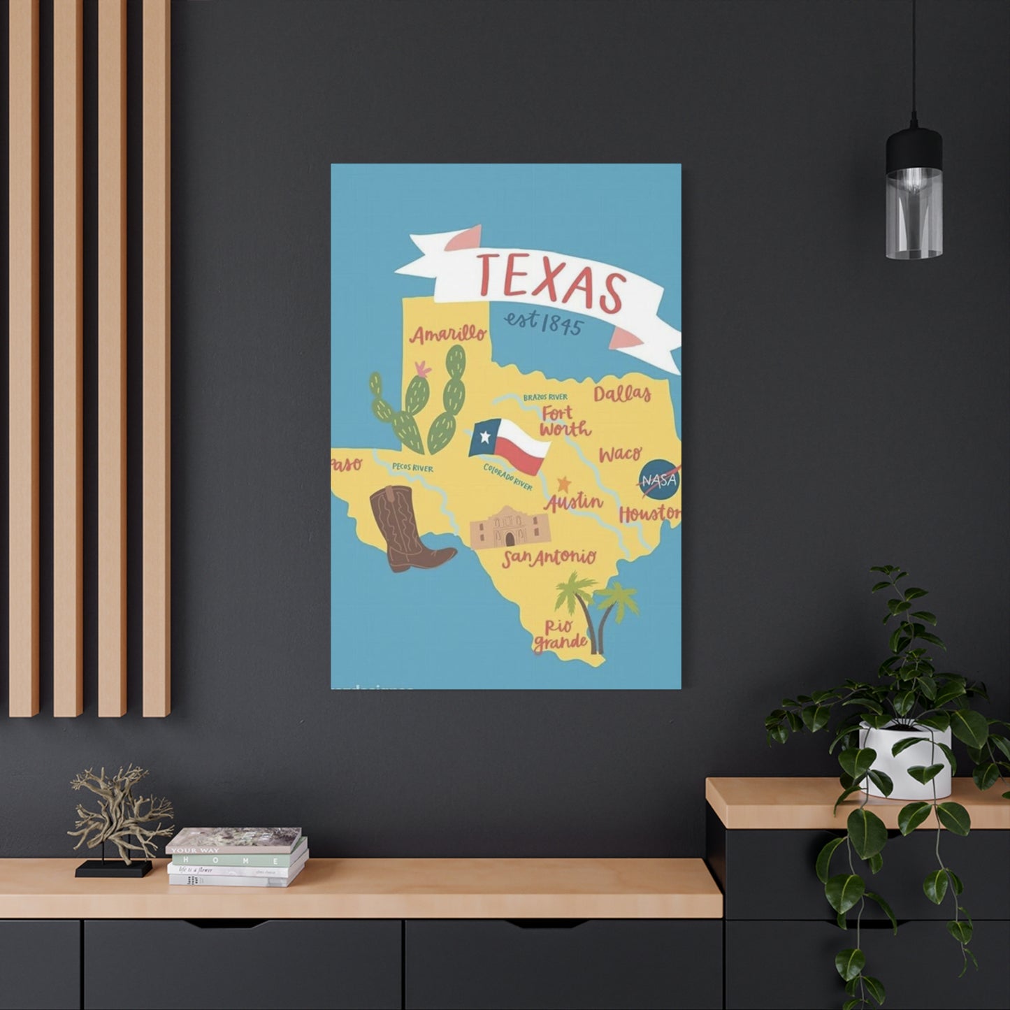 Texas Est. 1845 Poster Wall Art & Canvas Prints