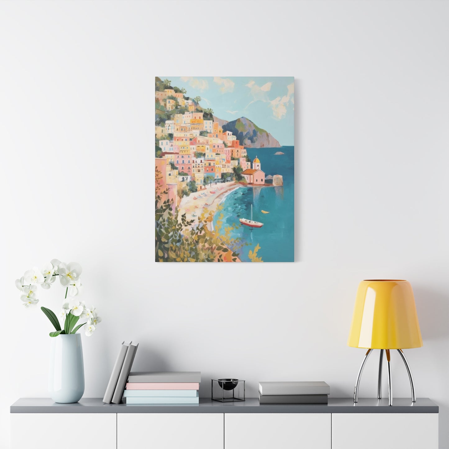 Amalfi Coast Italy Aqua Yellow Warm Wall Art & Canvas Prints