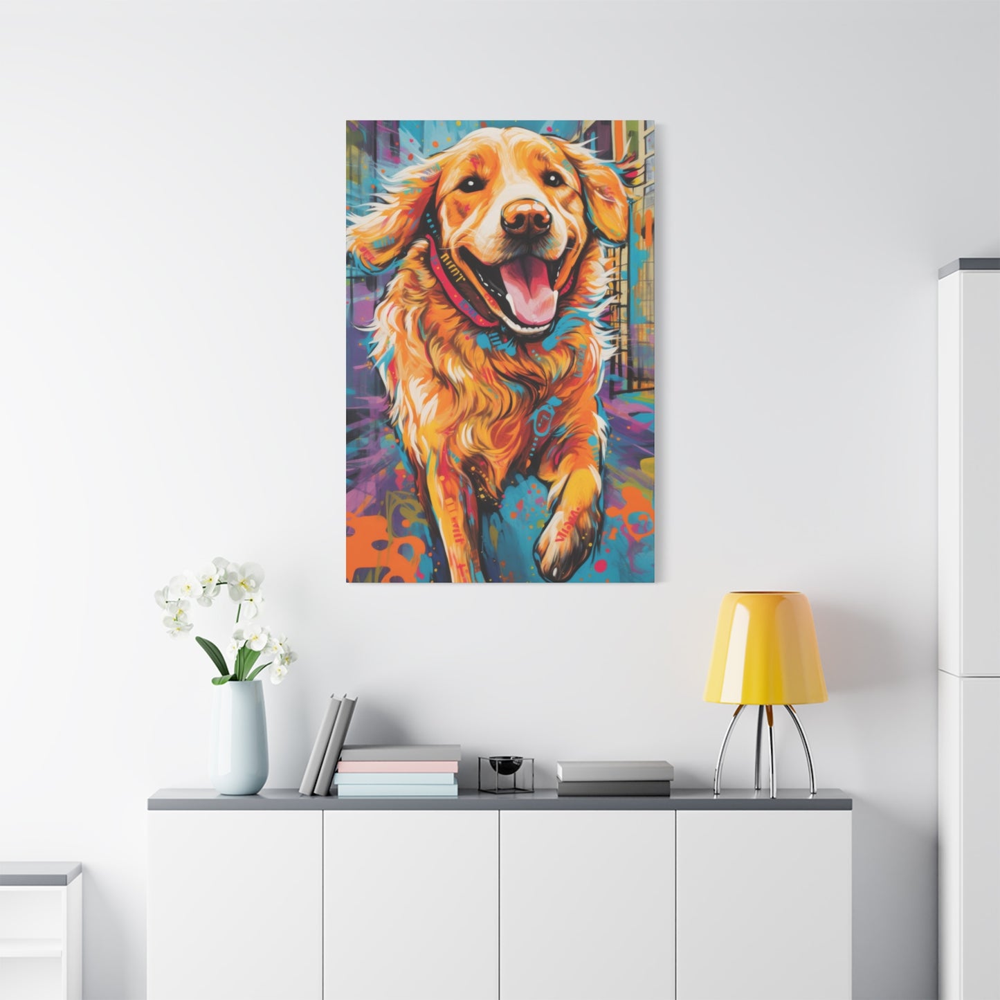 Happy Golden Retriever Dog Wall Art & Canvas Prints