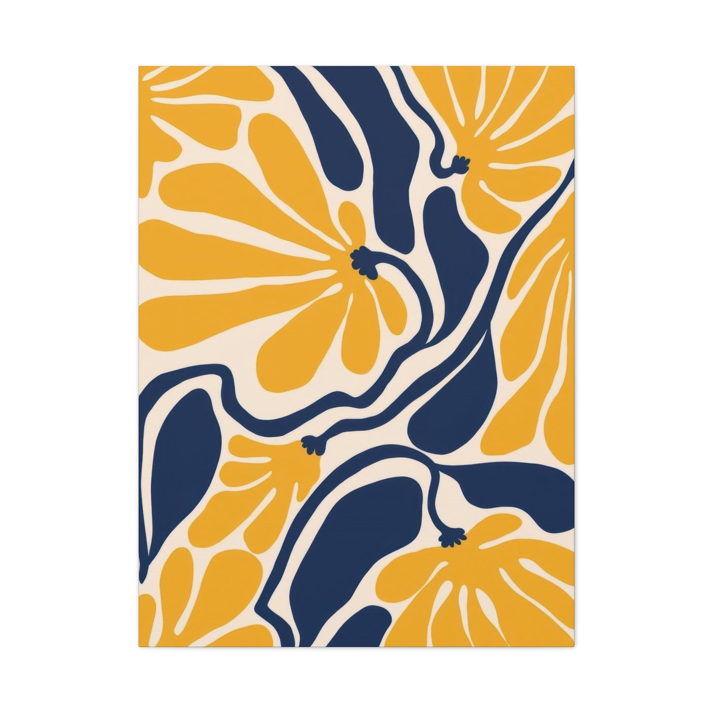Blue Yellow Flower Abstract Colorful Wall Art & Canvas Prints