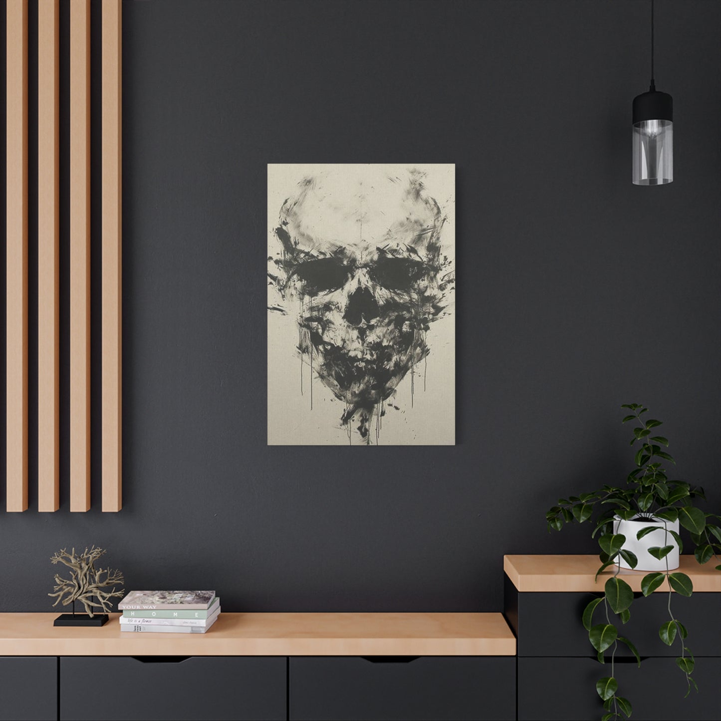 Skull Charcoal Drawing Wall Art & Canvas Prints