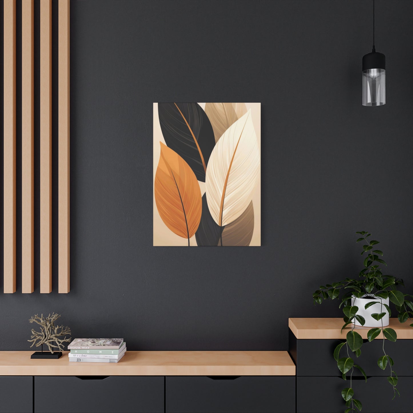 Warm Dark Leaves Deco Wall Art & Canvas Prints