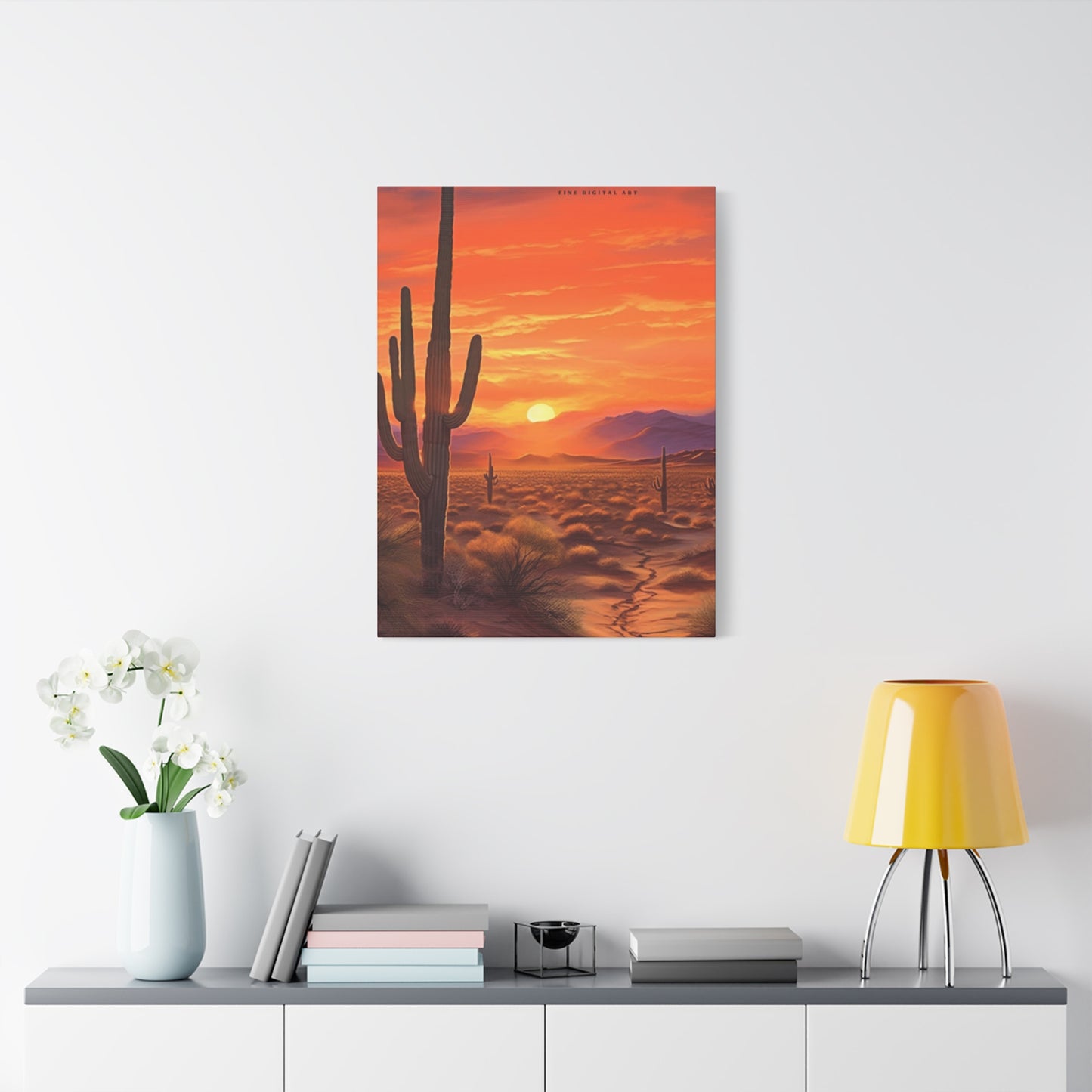 Abstract Arizona Cactus Sunset Wall Art & Canvas Prints