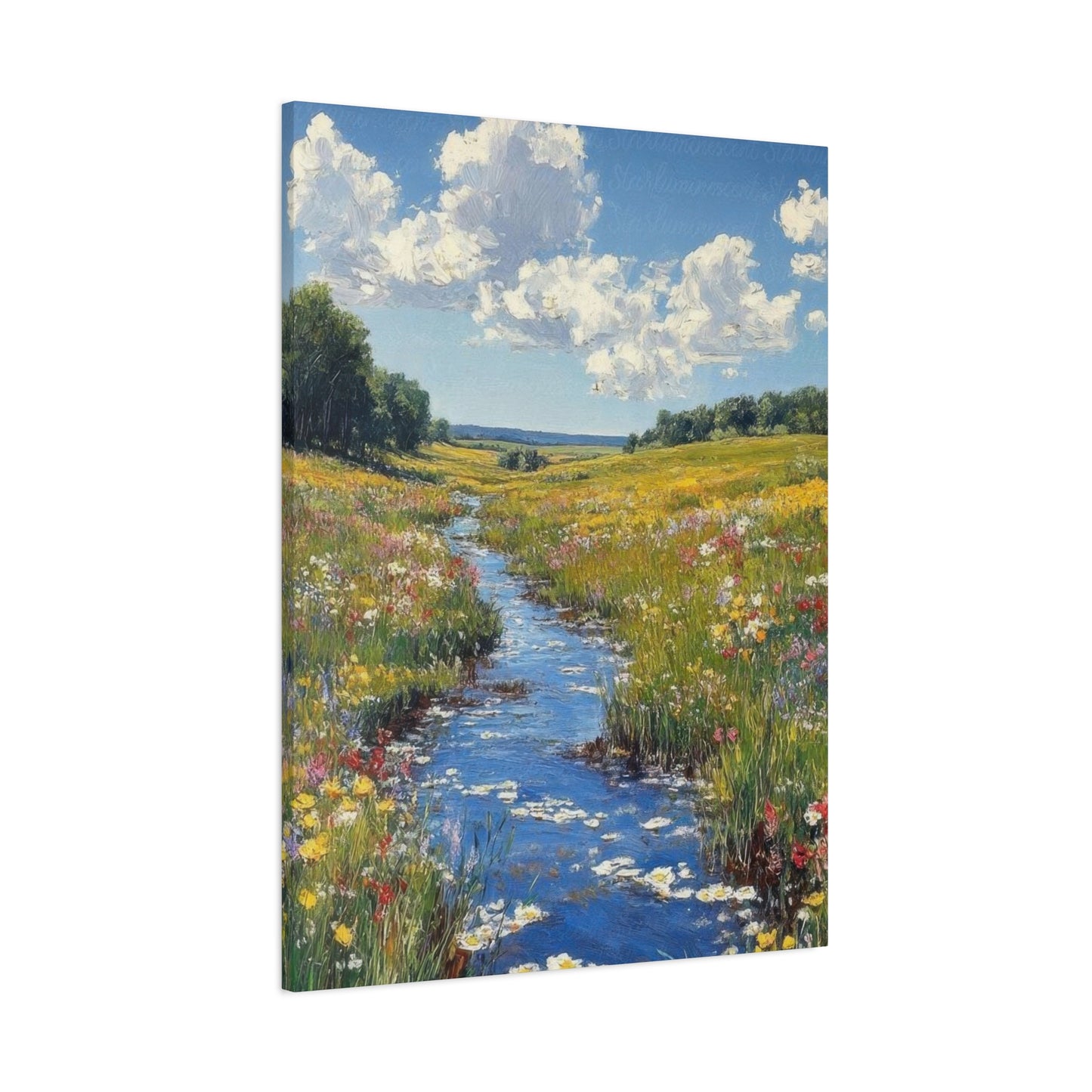 Blue Water Green Fields Colorful Wall Art & Canvas Prints