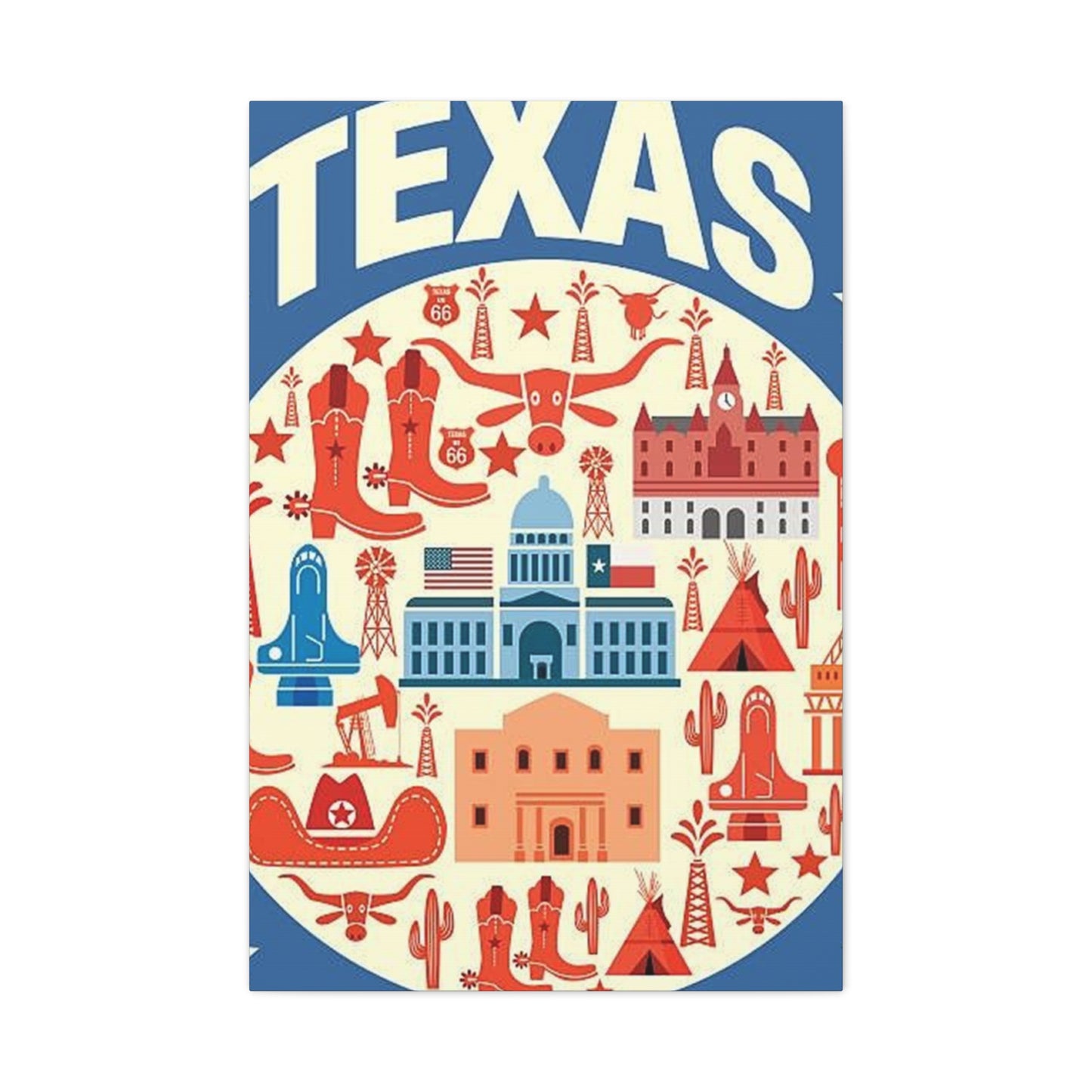 Blue Texas Poster Wall Art & Canvas Prints