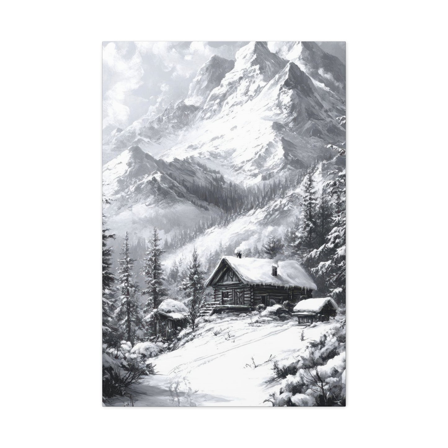 Snow Mountains Grey Wall Art & Canvas Prints
