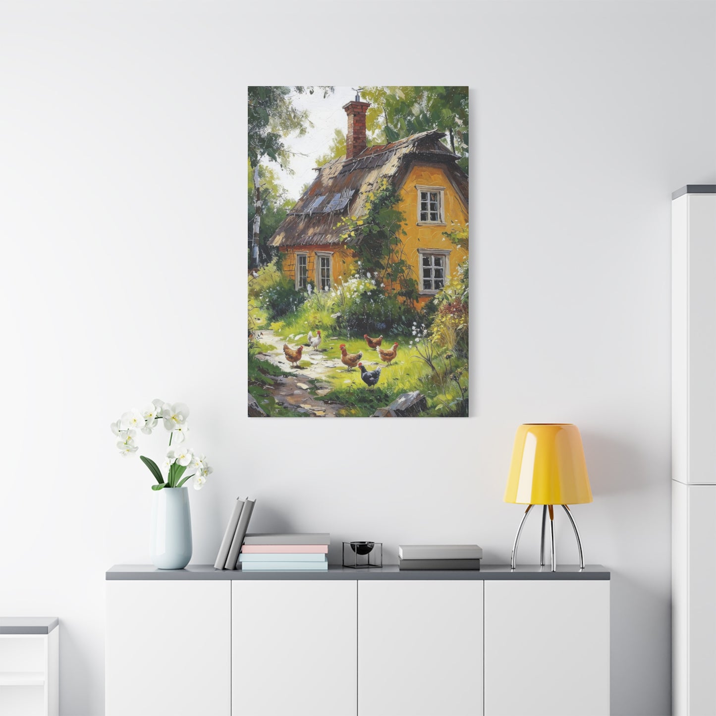 Hens Pecking Countryside Wall Art & Canvas Prints