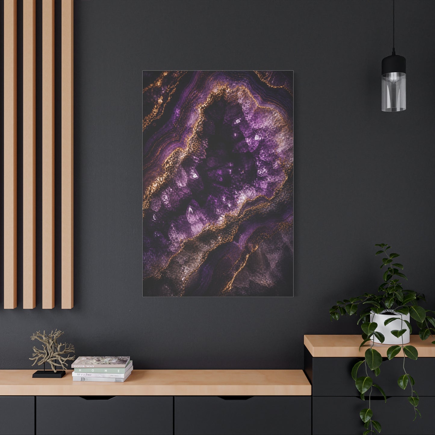 Amethyst Geode Crystal Abstraction Wall Art & Canvas Print