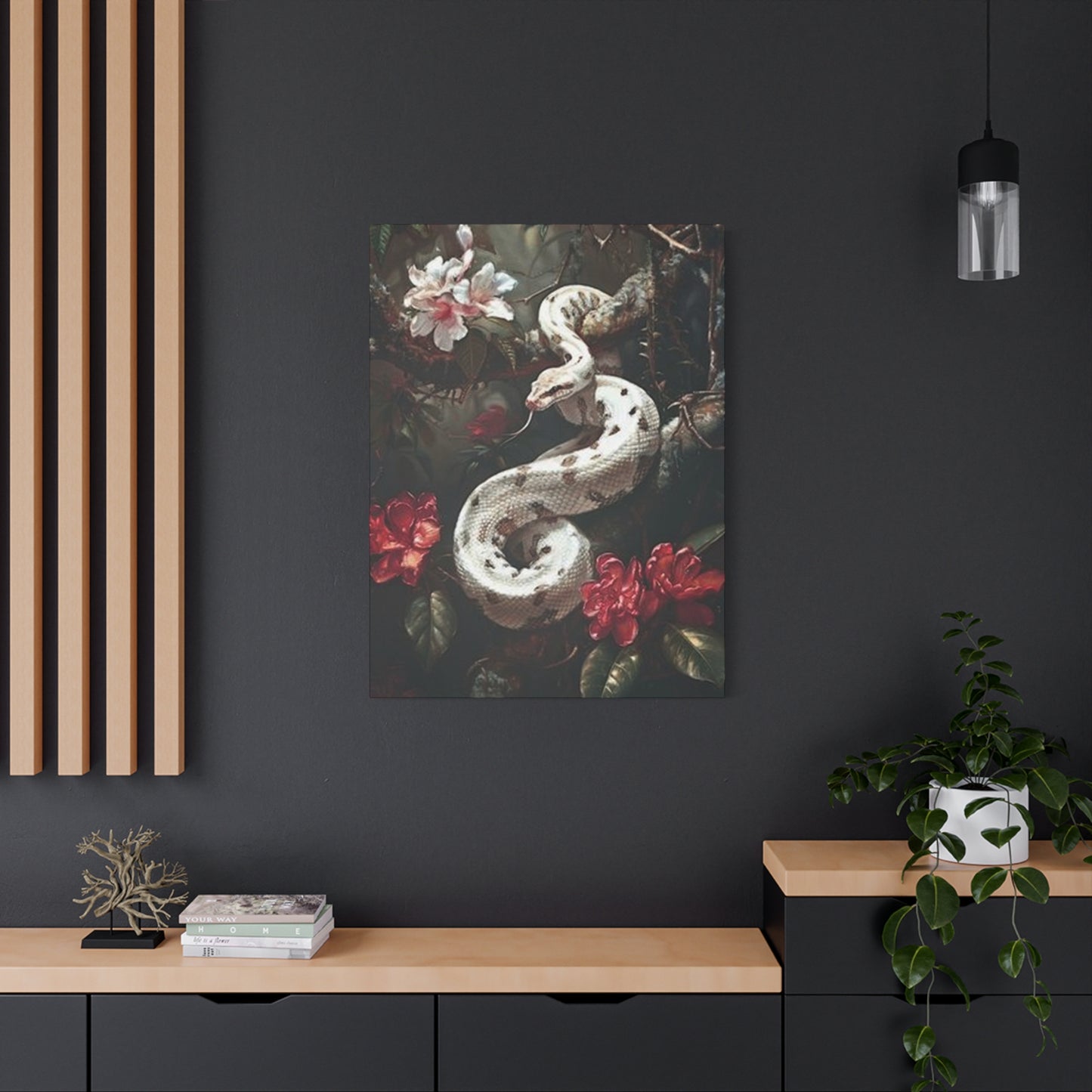 White Snake On Branch Wall Art & Canvas Prints