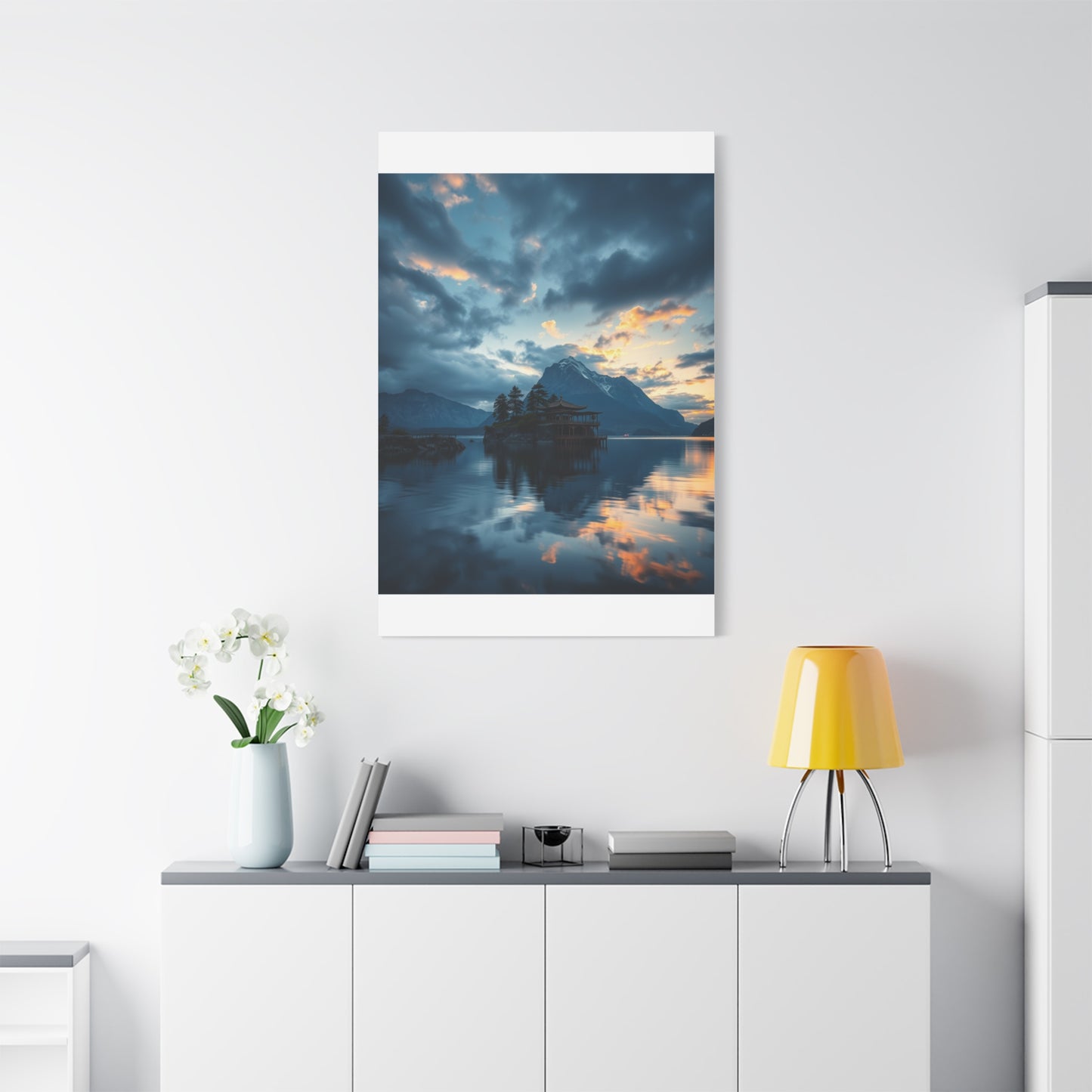 Premium Lake Canvas Print: Tranquil Waters Wall Decor