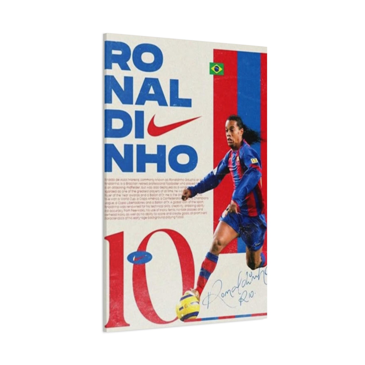 Ronaldinho Playing Soccer Poster Wall Art & Canvas Prints