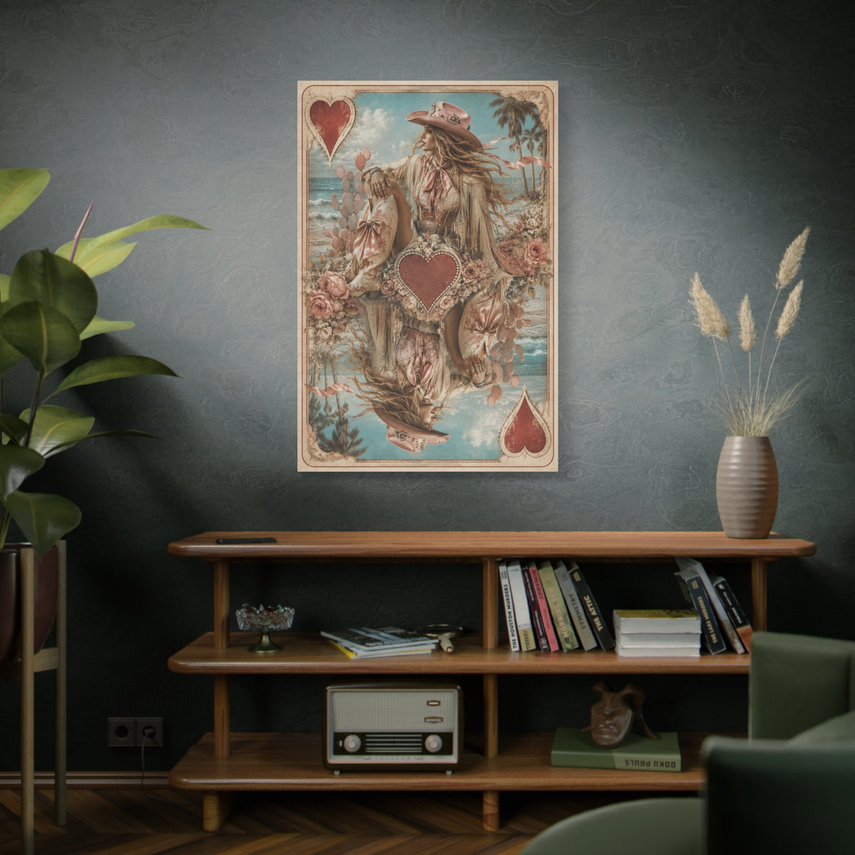 Coastal Cowgirl Playing Card Portrait Wall Art & Canvas Print