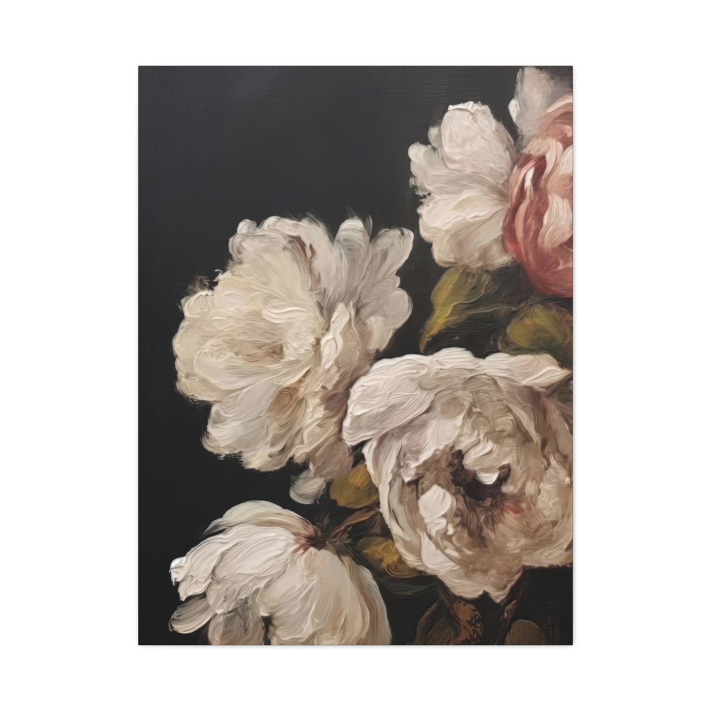 White Flower Dark Wall Art & Canvas Prints