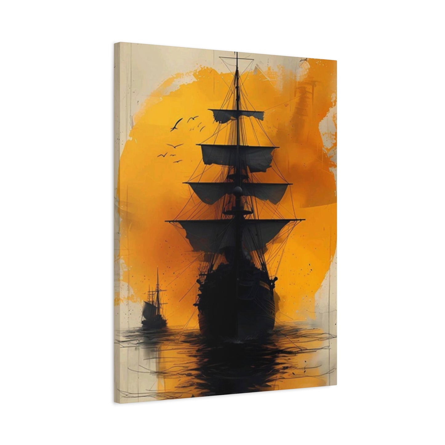 Black Sailing Ship Poster Wall Art & Canvas Prints