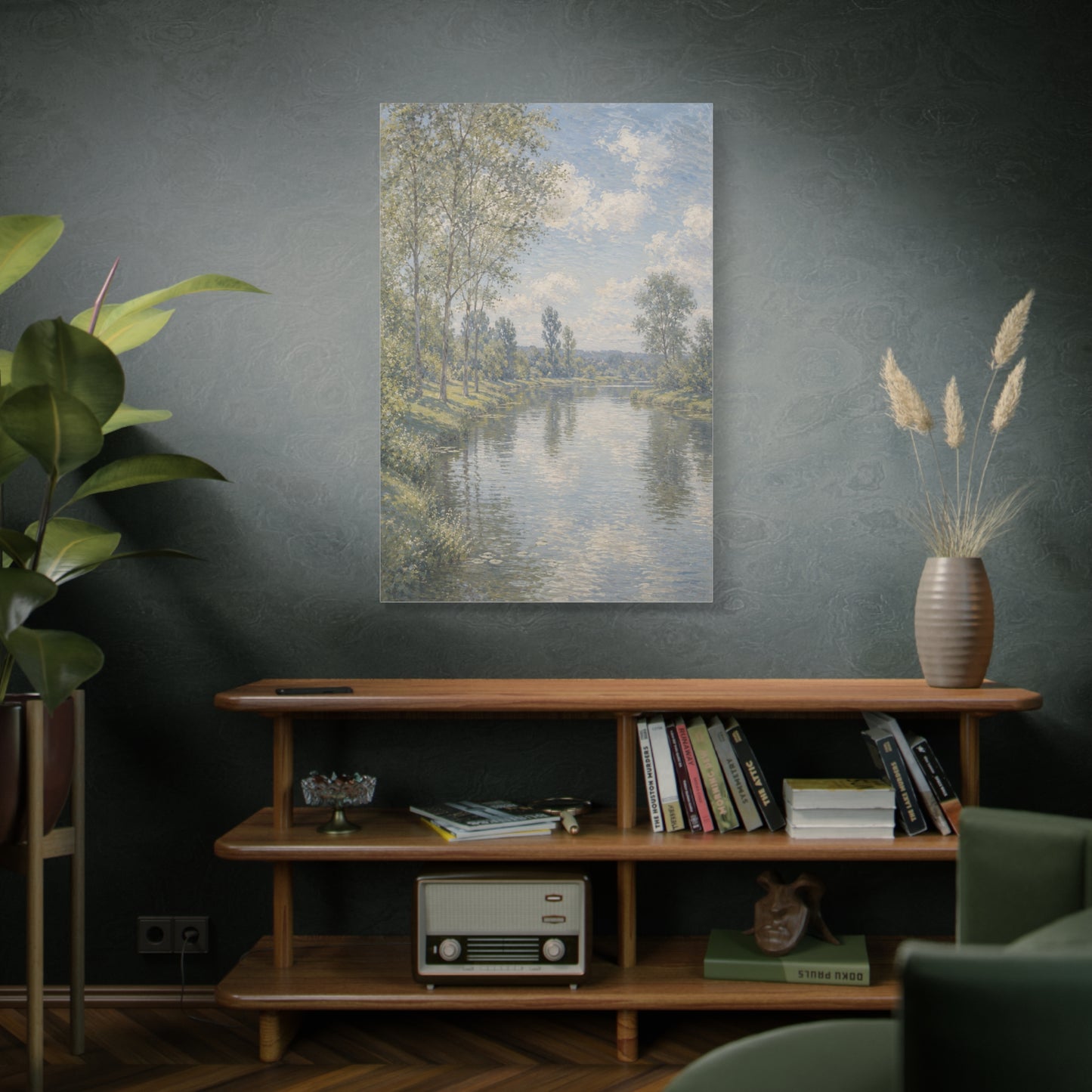 Beside Still Waters Impressionist Scripture Wall Art & Canvas Print