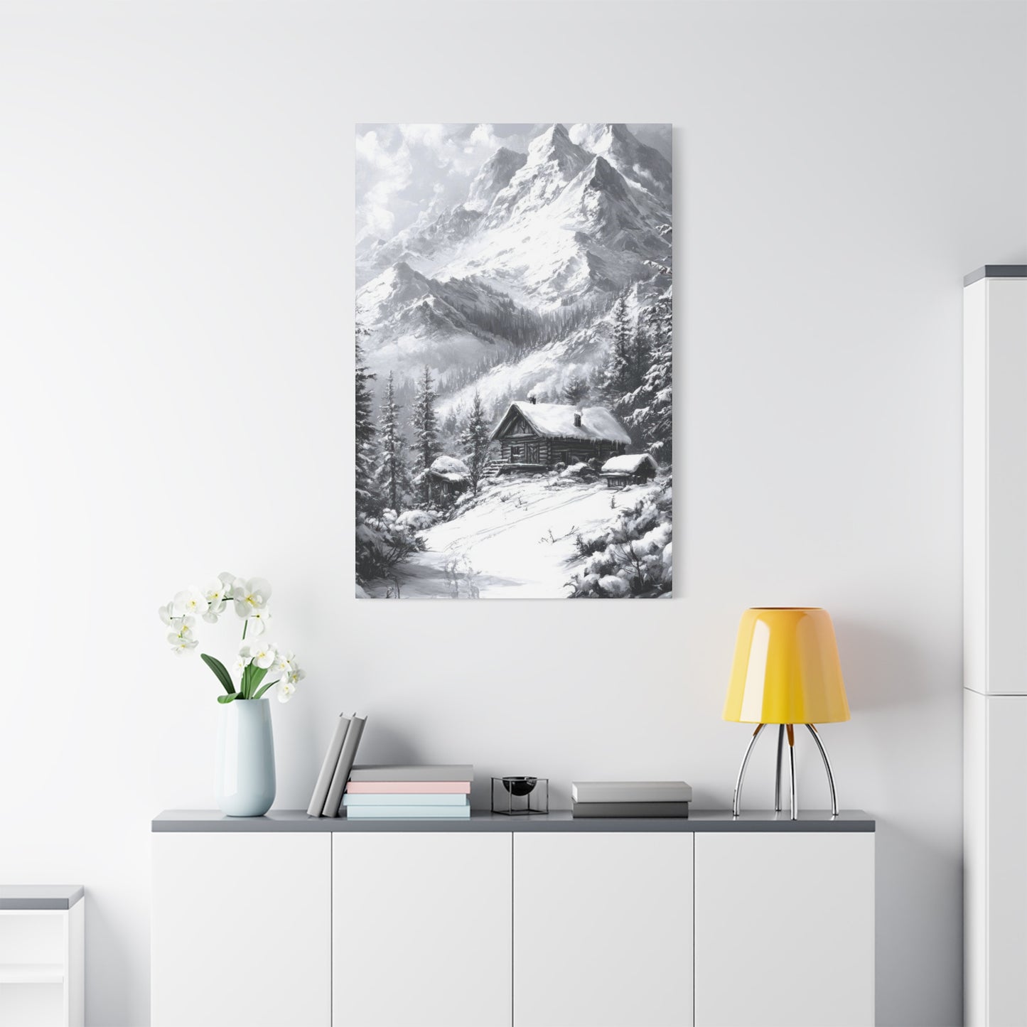 Snow Mountains Grey Wall Art & Canvas Prints