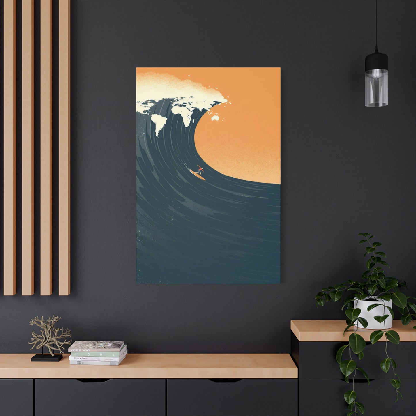 Wave Surfing Poster Wall Art & Canvas Prints
