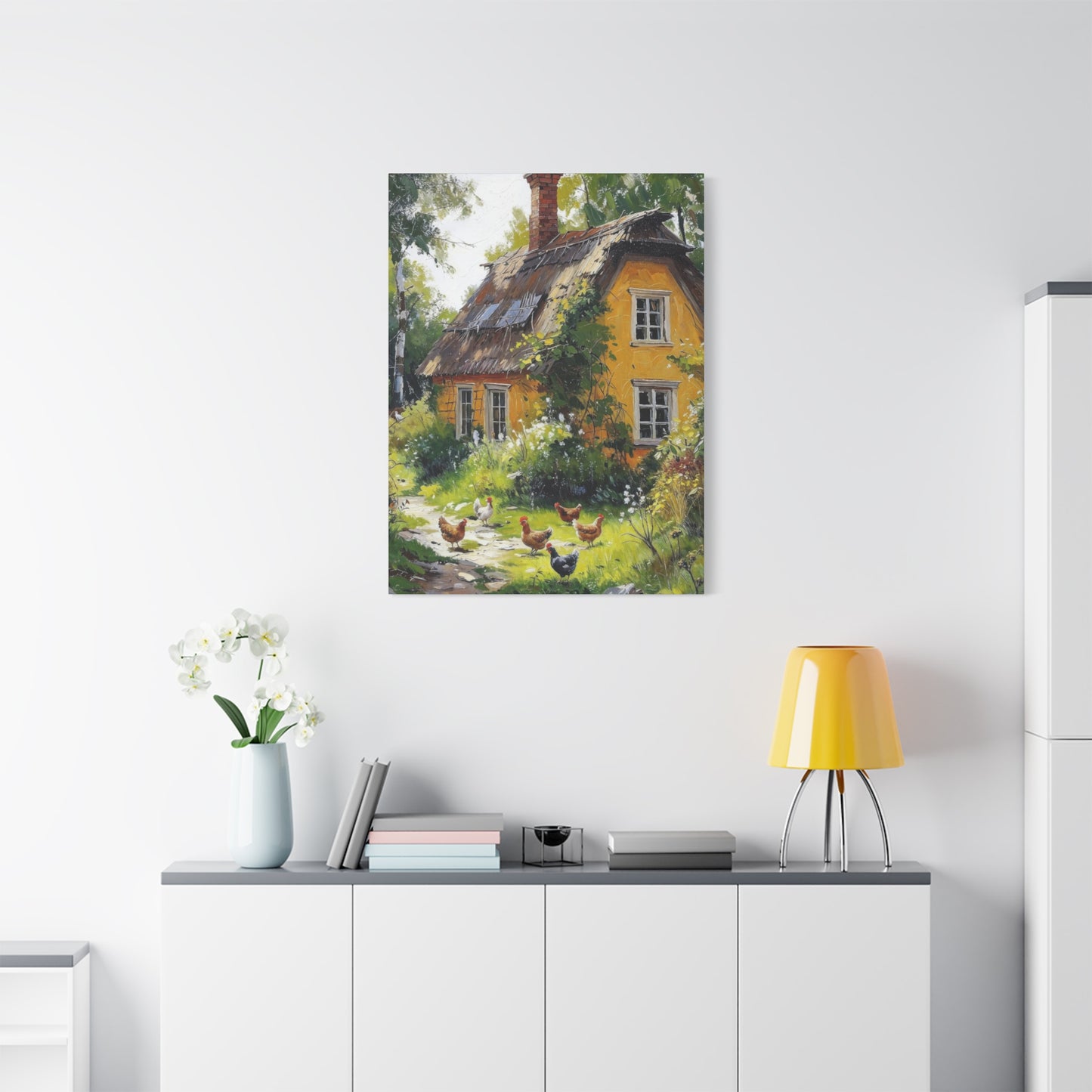 Hens Pecking Countryside Wall Art & Canvas Prints