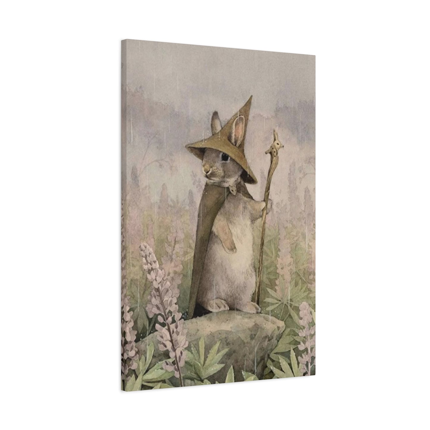 Old White Rabbit Painting Wall Art & Canvas Prints