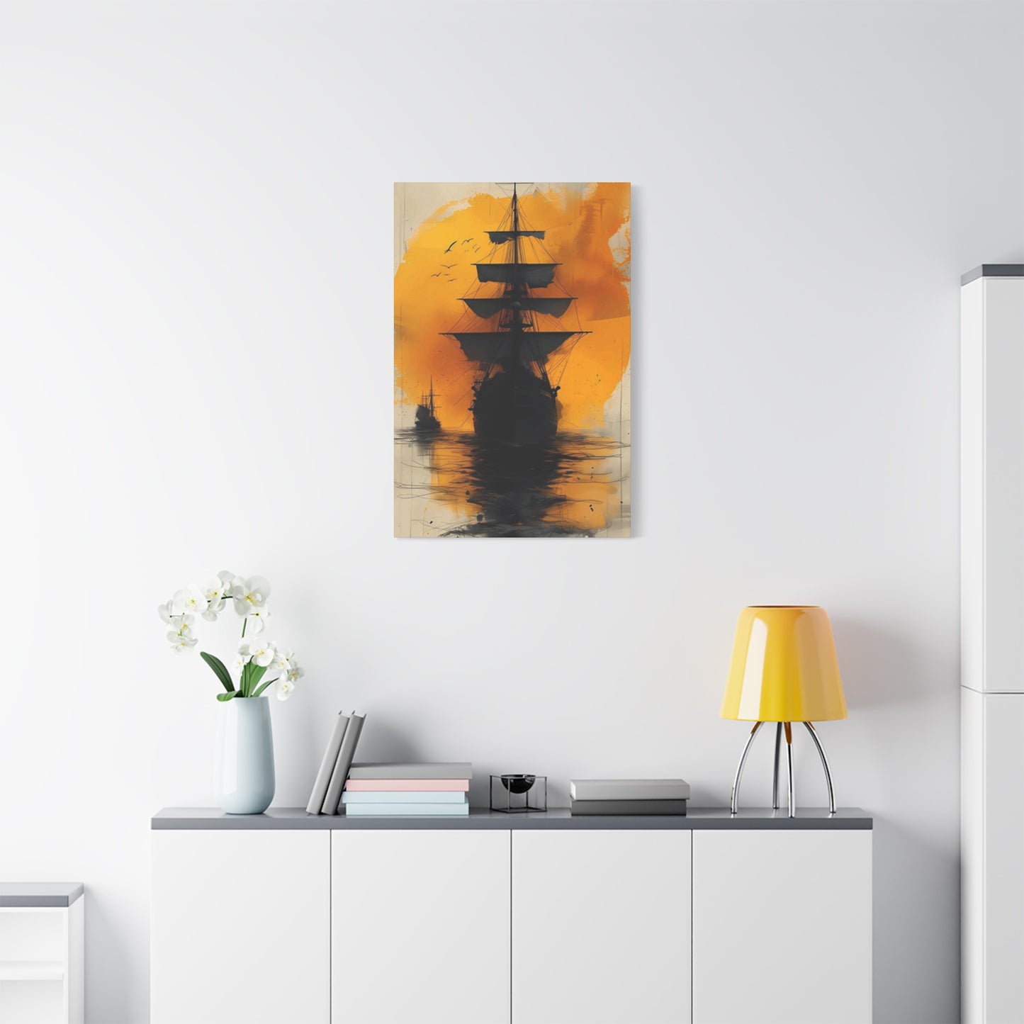 Black Sailing Ship Poster Wall Art & Canvas Prints