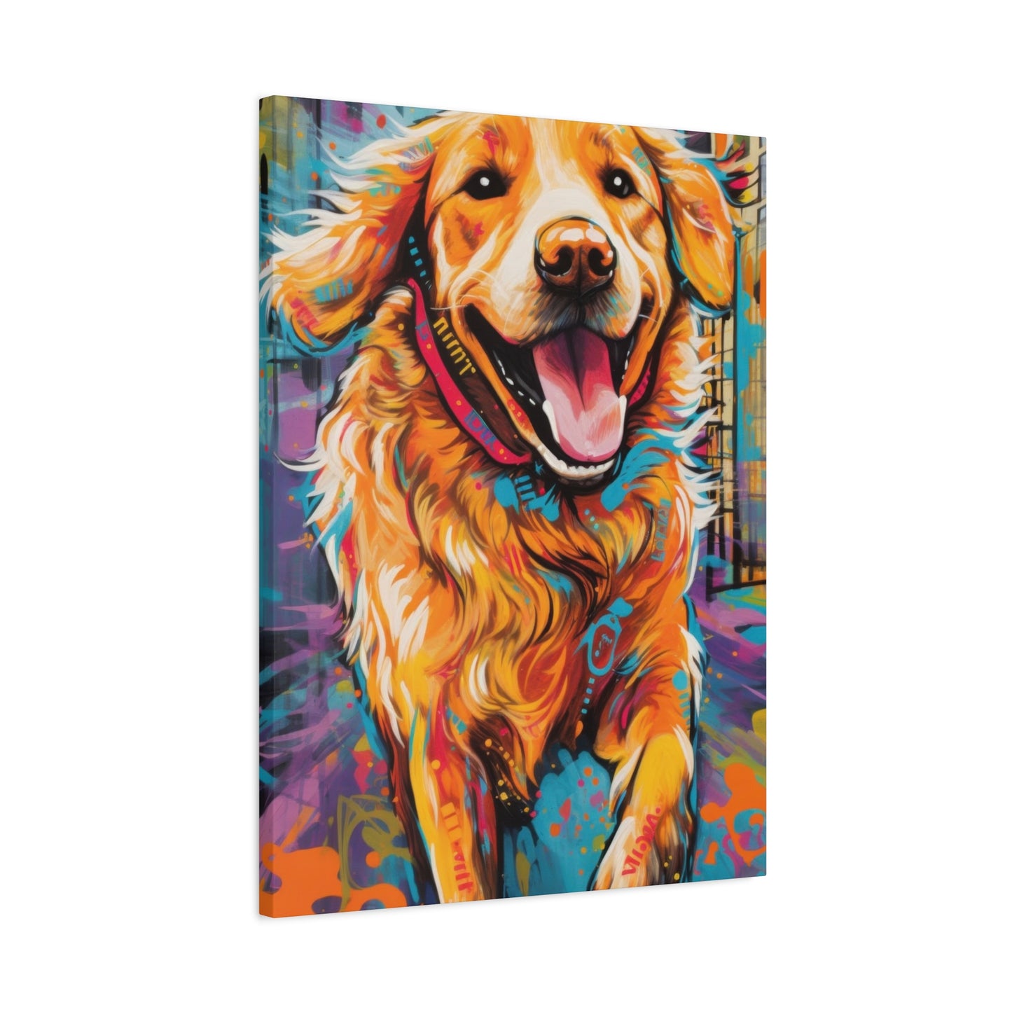 Happy Golden Retriever Dog Wall Art & Canvas Prints