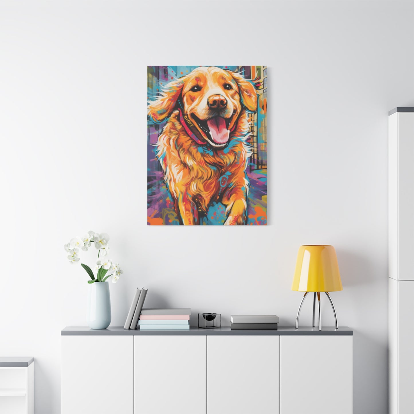 Happy Golden Retriever Dog Wall Art & Canvas Prints