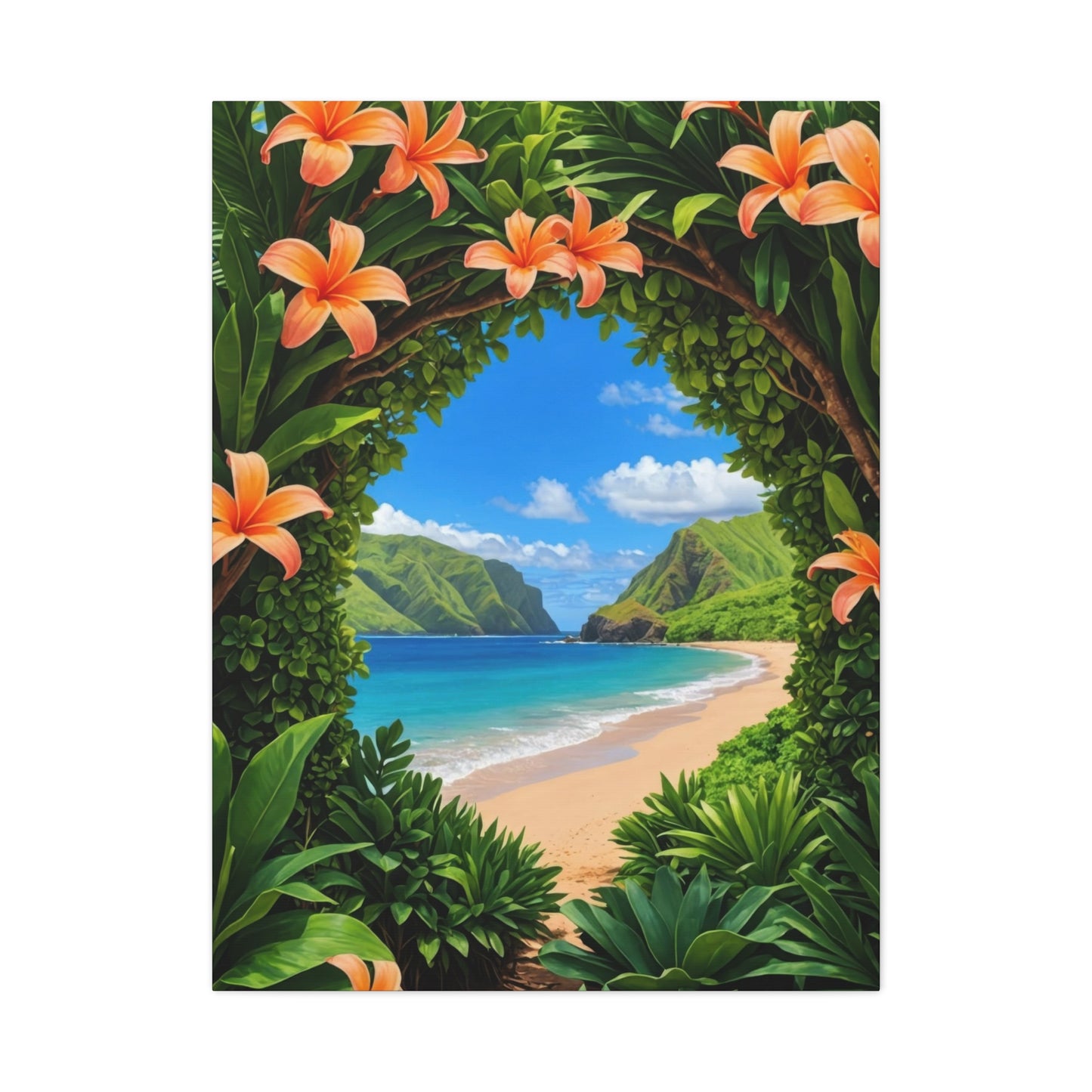 Hawaii Flower Frame Wall Art & Canvas Prints