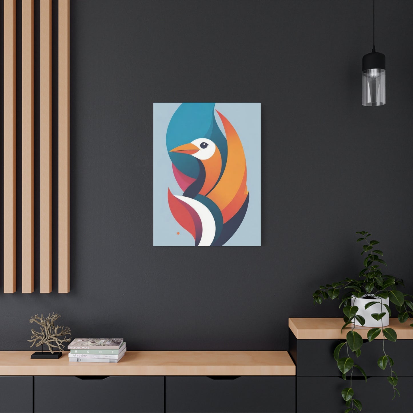 Bird Abstract Shapes Colorful Wall Art & Canvas Prints