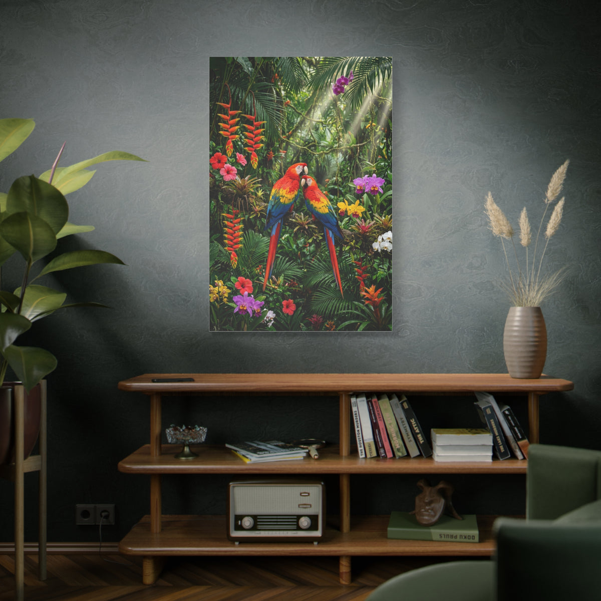 Vibrant Jungle Parrot Paradise Tropical Wall Art & Canvas Print