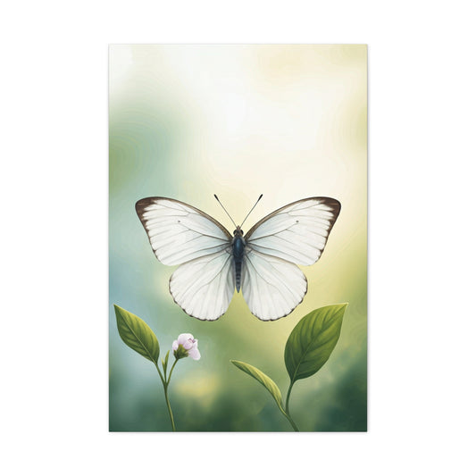 White Butterfly Botanical Serenity Wall Art & Canvas Prints
