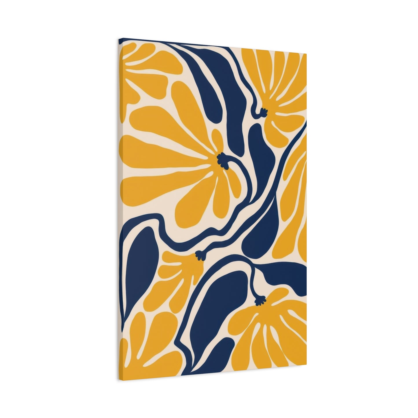 Blue Yellow Flower Abstract Colorful Wall Art & Canvas Prints
