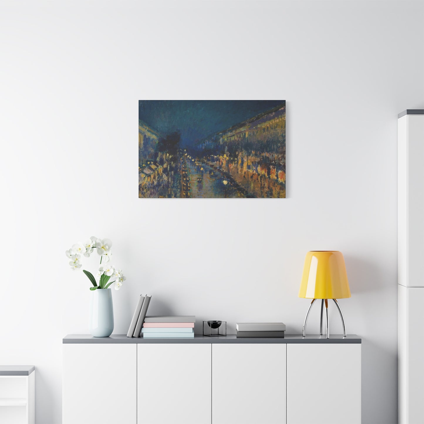 Boulevard Montmarte At Night Impression Wall Art & Canvas Prints