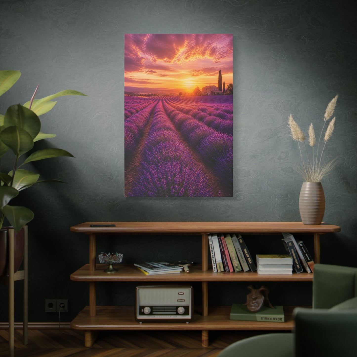 Lavender Fields Sunset Landscape Wall Art & Canvas Print