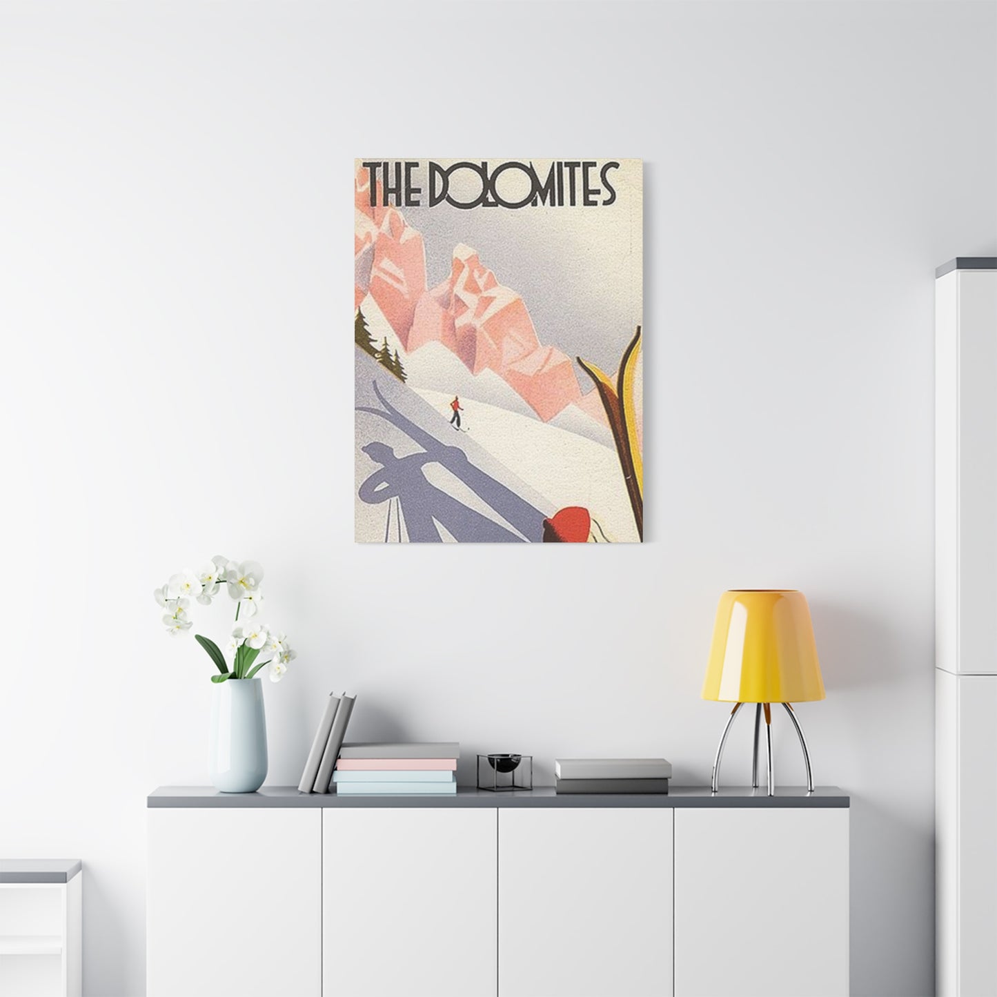 The Dolomites Skiing Poster Wall Art & Canvas Prints
