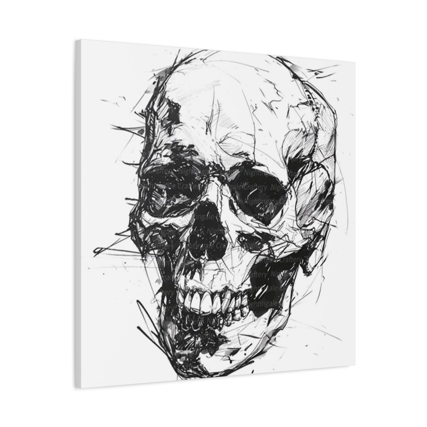Skull Hand Drawing Wall Art & Canvas Prints