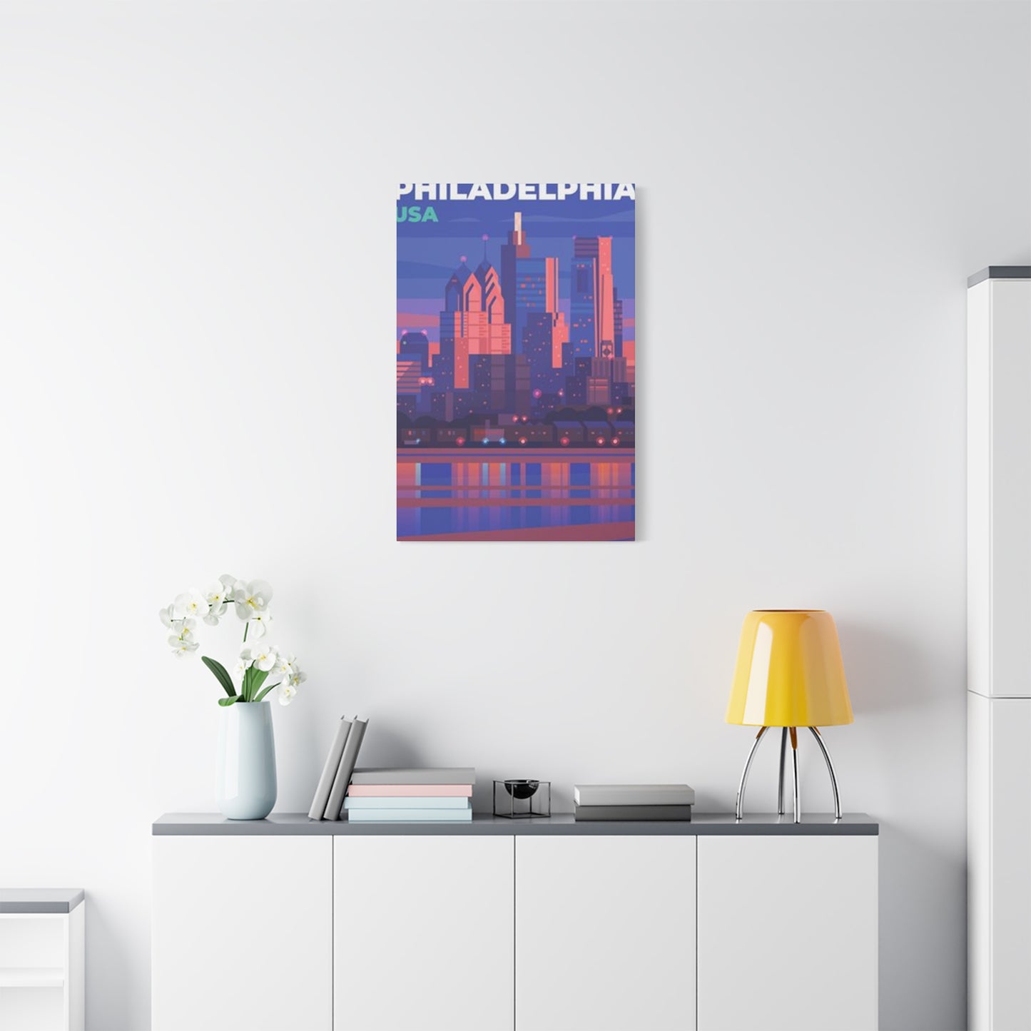 Cityscape In Evening Philadelphia Wall Art & Canvas Prints
