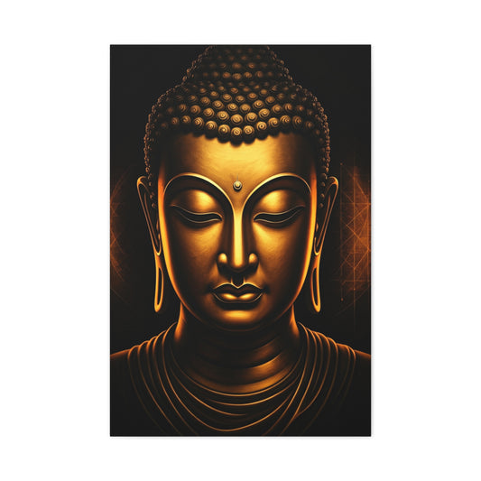 Golden Tranquility Buddha Portrait Wall Art & Canvas Prints