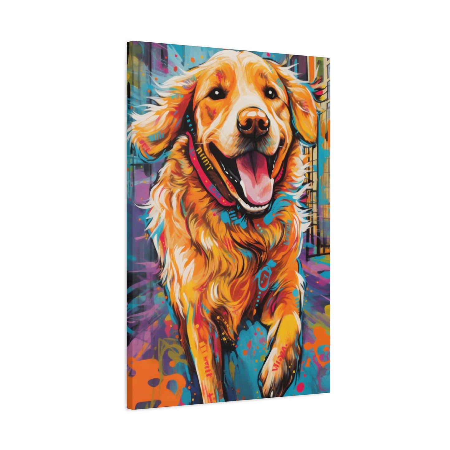 Happy Golden Retriever Dog Wall Art & Canvas Prints