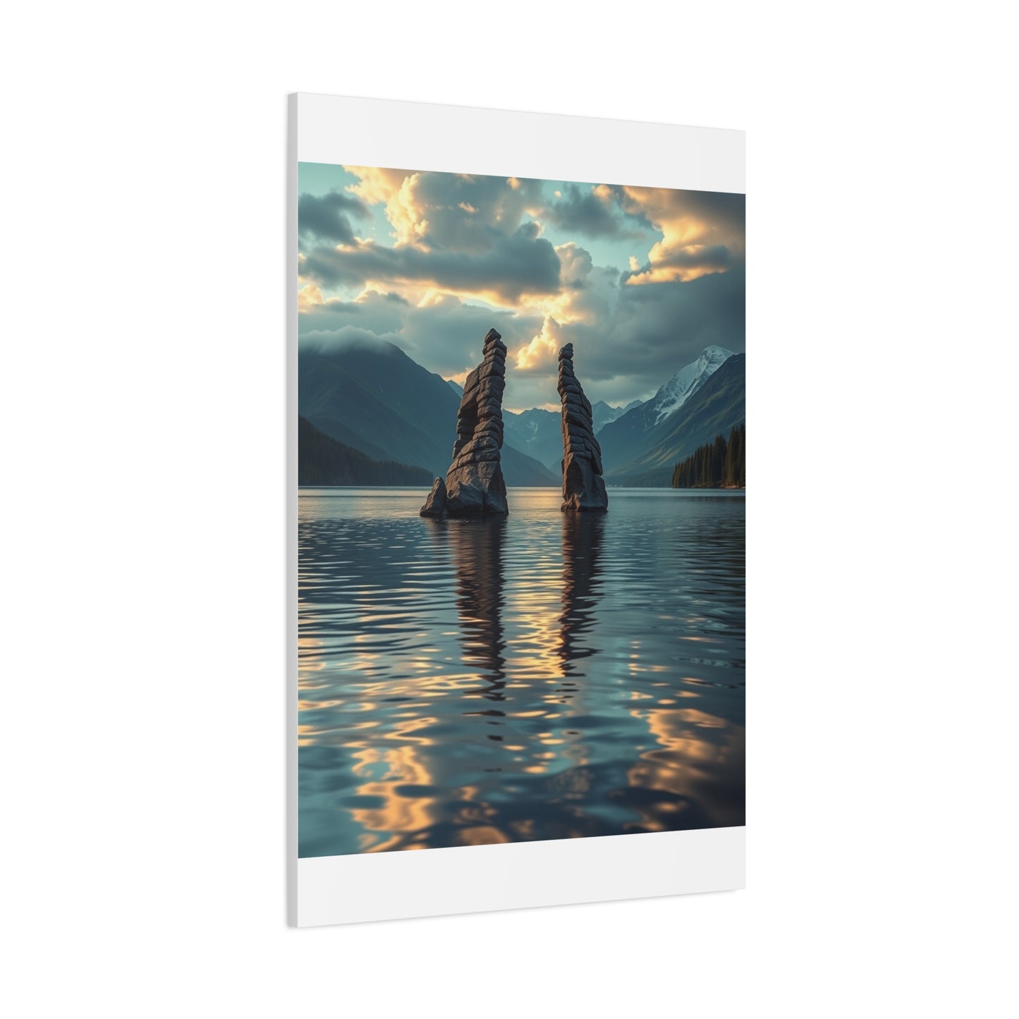 Premium Lake Canvas Print: Tranquil Waters Wall Decor
